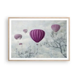 Poster in light oak frame - Like Ships in the Sky - 100x70 cm