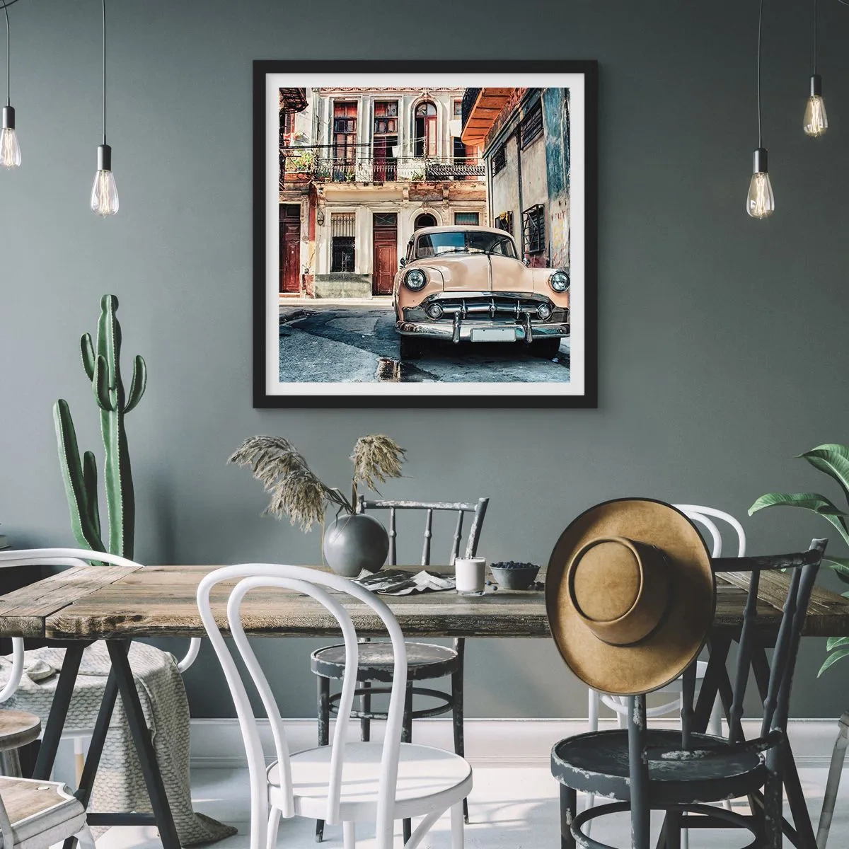 Poster in black frame - Siesta in Havana - 60x60 cm