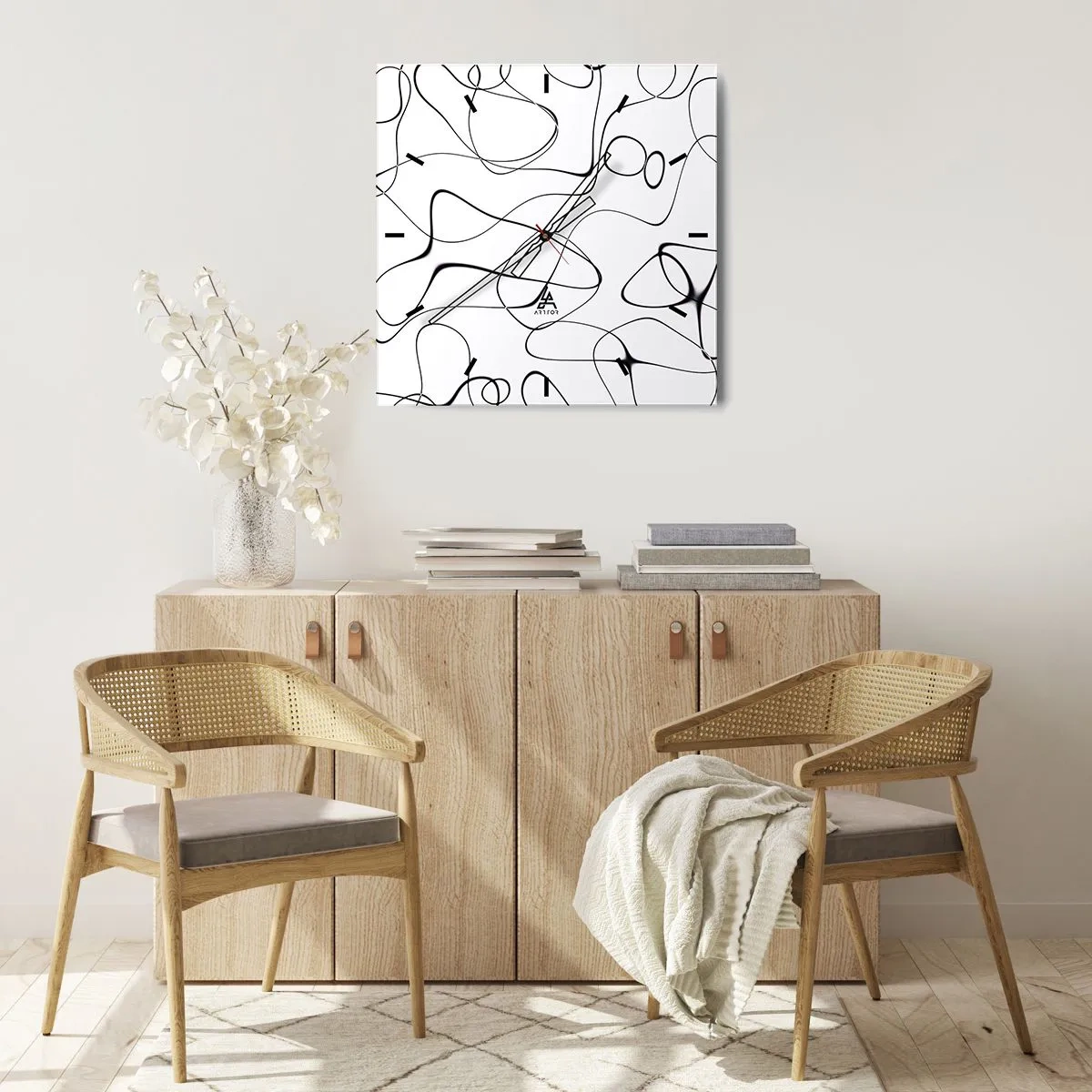 Wall clock - Clock on glass - Life Paths, Trails of Fortune - 30x30 cm