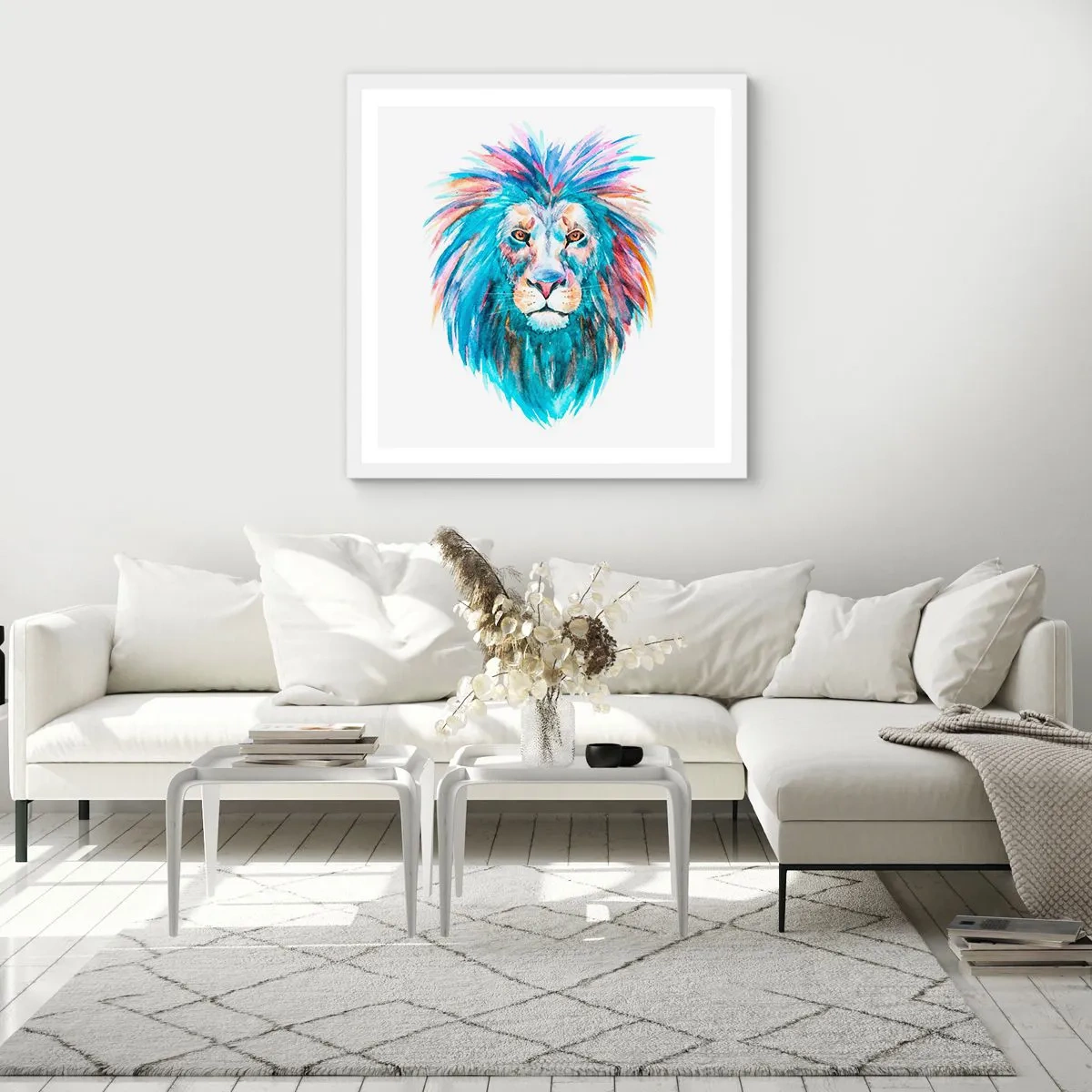 Poster in white frmae - Electrifying Aura - 40x40 cm