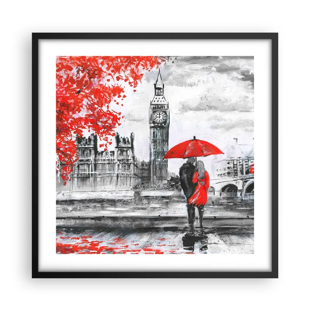 Poster in black frame - In Love with London - 50x50 cm