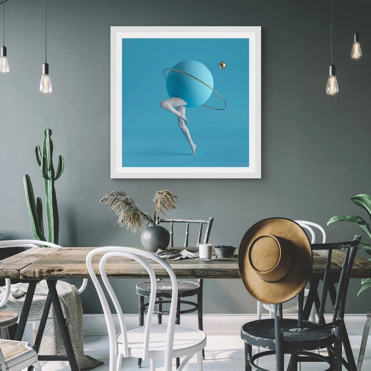 Poster in white frmae - And Planets Are Going Crazy - 50x50 cm