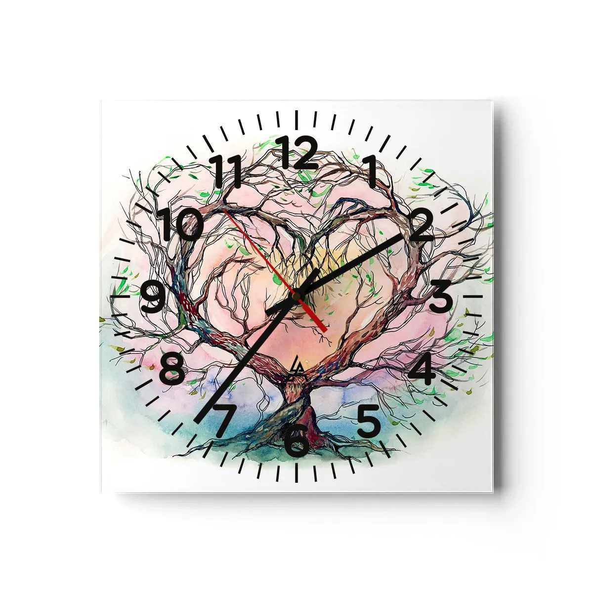 Wall clock - Clock on glass - Together Against the Wind - 30x30 cm