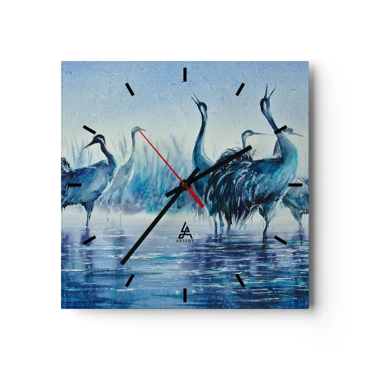 Wall clock - Clock on glass - Morning Encounter - 30x30 cm