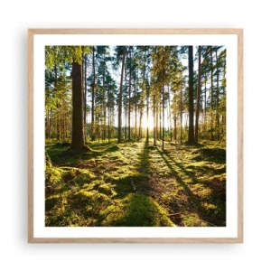Poster in light oak frame - Deep in the Forest - 60x60 cm