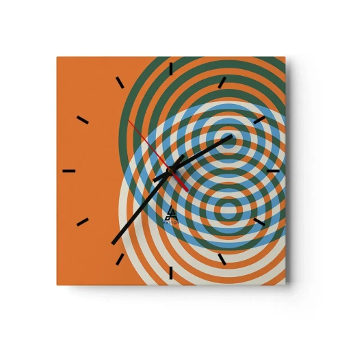 Wall clock - Clock on glass - Abstract Variation on a Circle - 40x40 cm