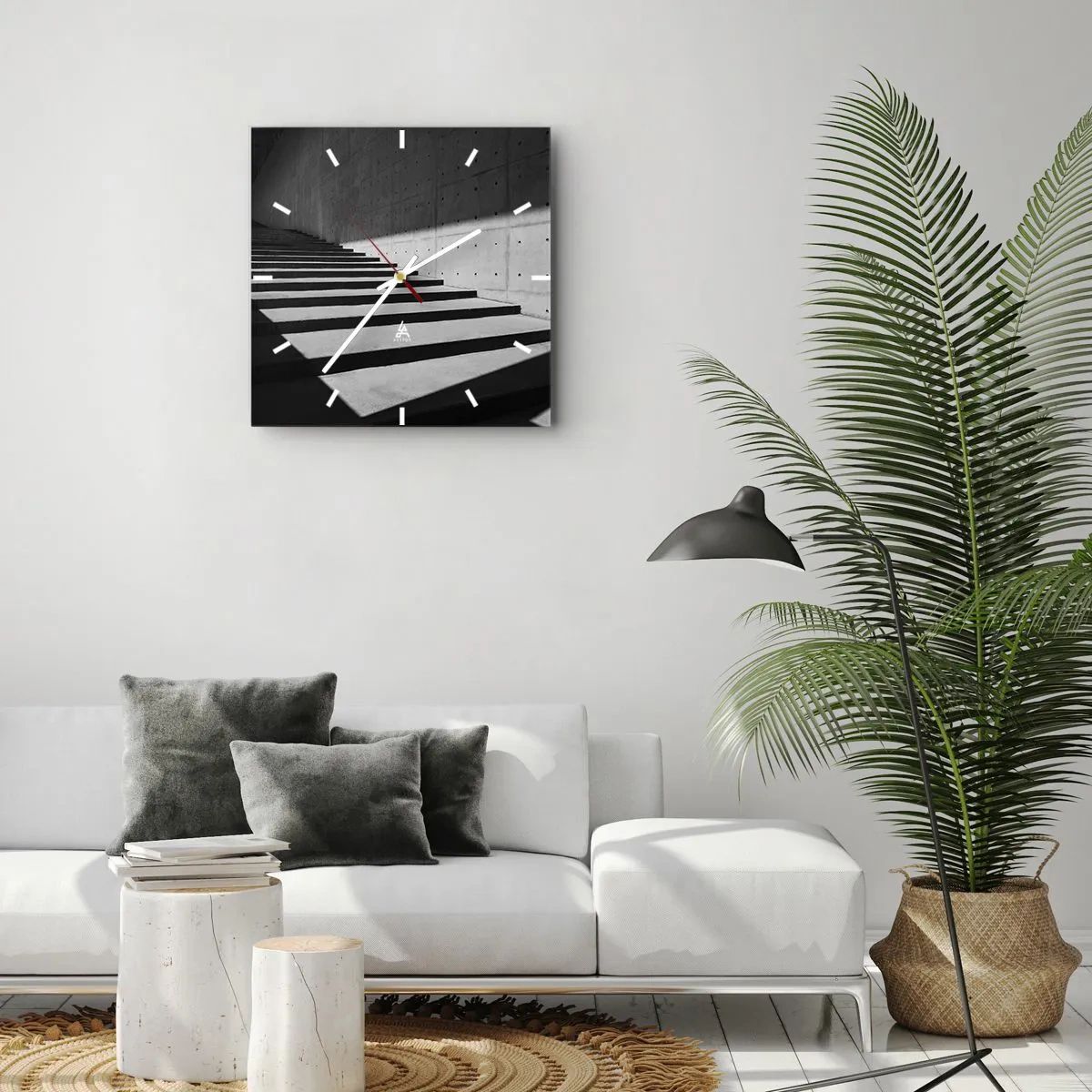 Wall clock - Clock on glass - Raw Beauty of Modernism - 40x40 cm