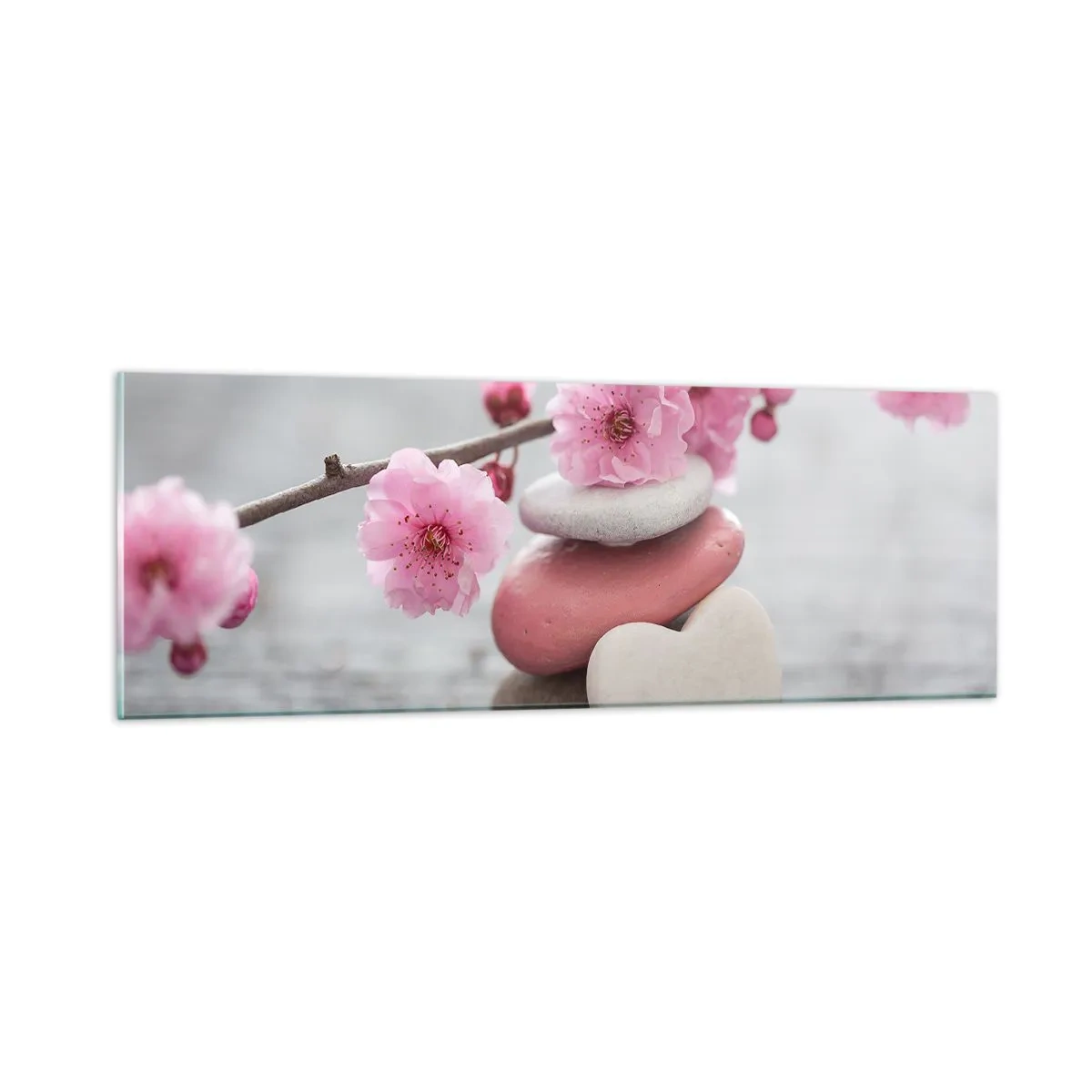 Glass picture - Bliss with Cherry Blossom - 90x30 cm