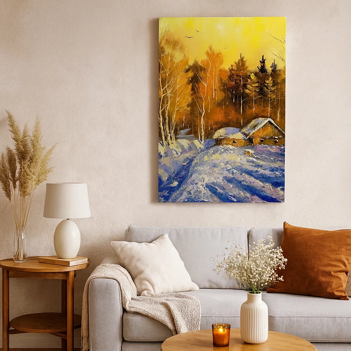 Canvas picture - Winter Impression in the Sun - 50x70 cm