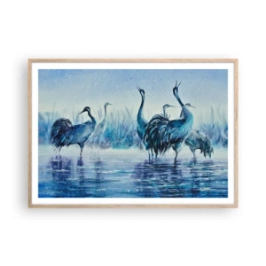 Poster in light oak frame - Morning Encounter - 100x70 cm