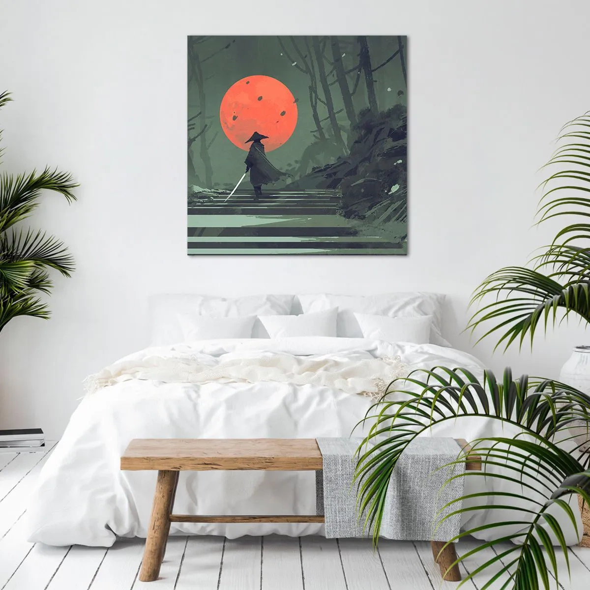 Canvas picture - Red Moon Warrior - 60x60 cm