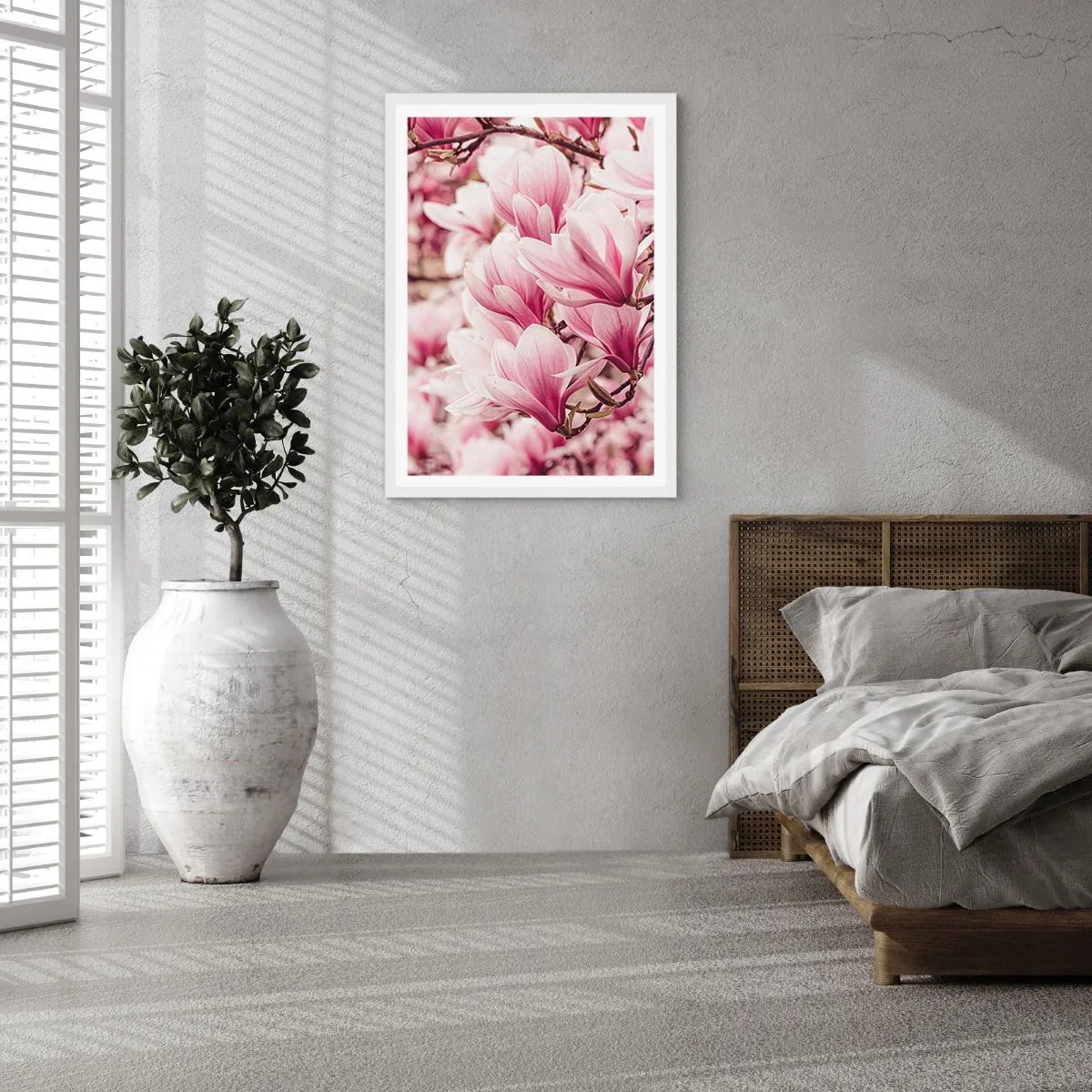 Poster in white frmae - Spring is Pink - 70x100 cm