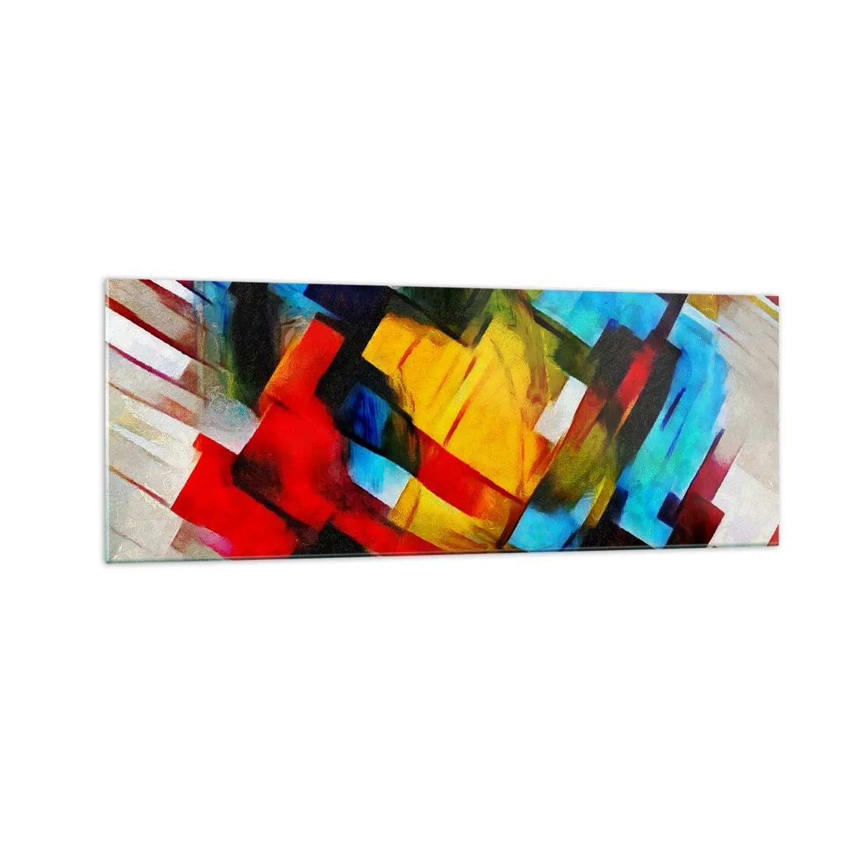 Glass picture - Colourful Quilt - 140x50 cm