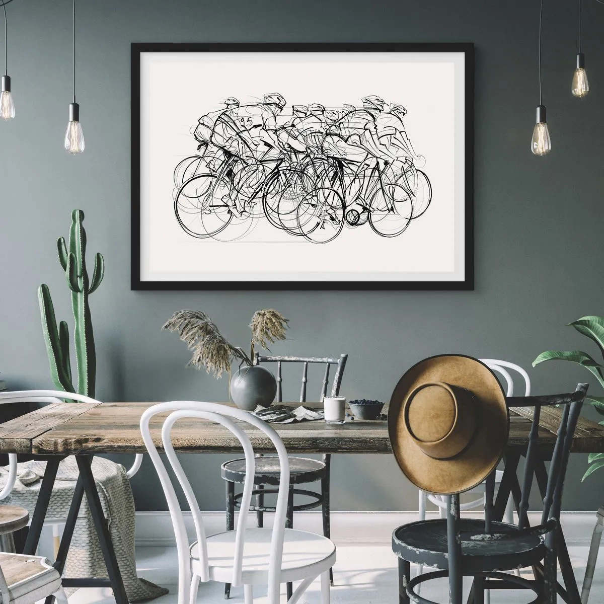 Poster in black frame - Together as a Team - 100x70 cm