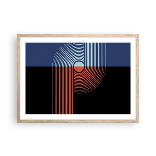 Poster in light oak frame - In a Geometrical Embrace - 70x50 cm