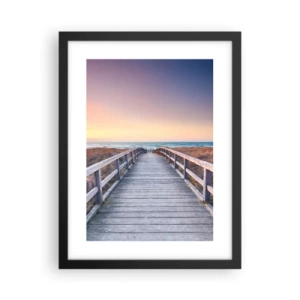 Poster in black frame - Baltic Evening Aurora - 30x40 cm