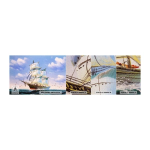 Photo Wallpaper Sample Premium Sand - Proudly with Wind - Nautical, Sailing ship, Ocean - 100x30 cm