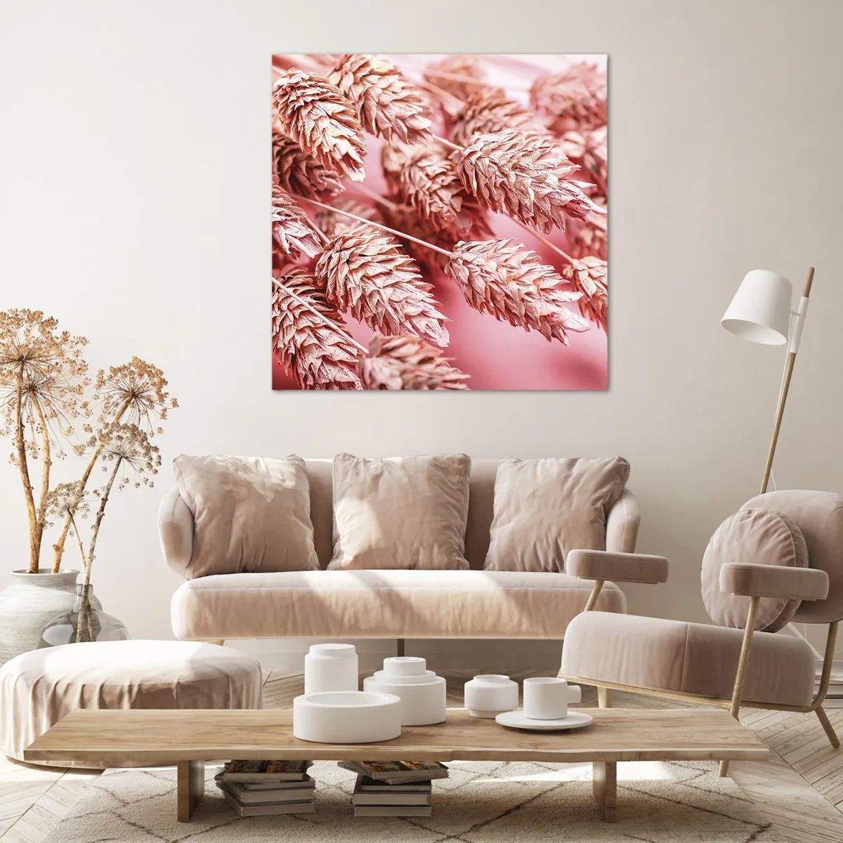 Canvas picture - Flowery Cascade in Pink - 40x40 cm