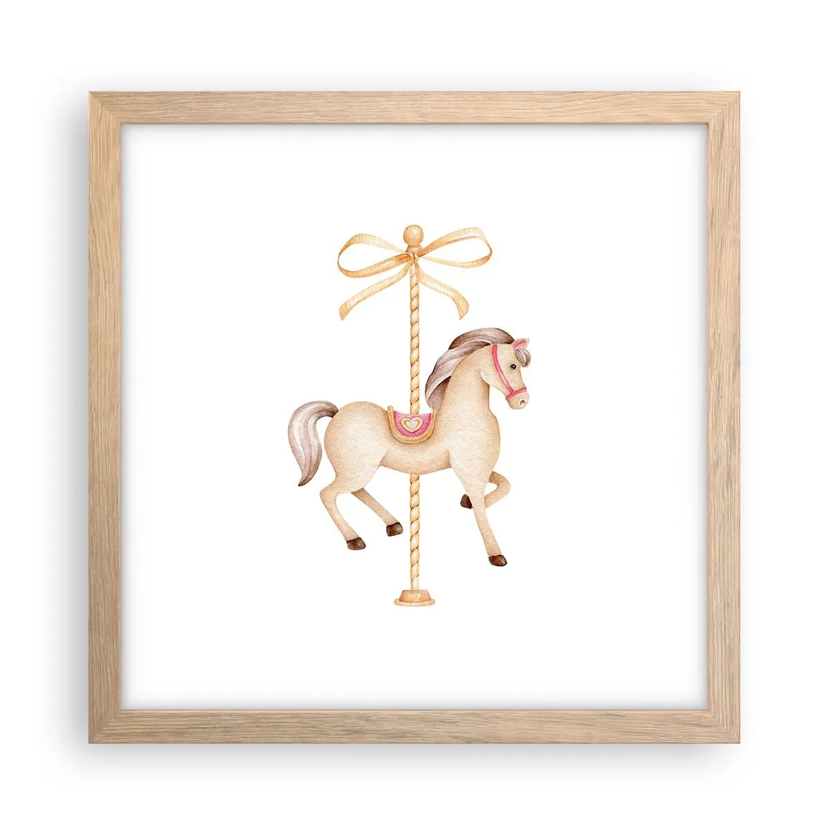 Poster in light oak frame - Graceful Trot - 30x30 cm