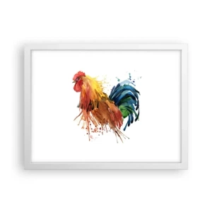 Poster in white frmae - King Rooster - 40x30 cm
