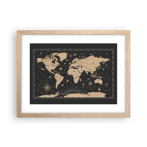 Poster in light oak frame - Borders of My World - 40x30 cm