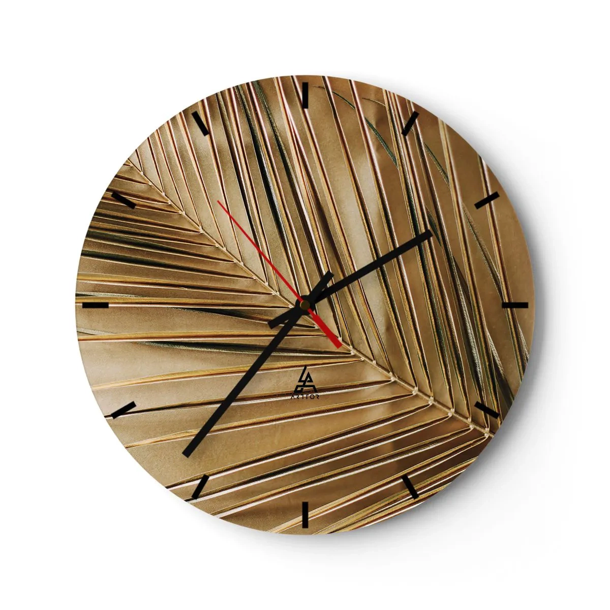 Wall clock - Clock on glass - Natural Colonnade - 40x40 cm