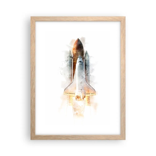Poster in light oak frame - Explorers Get Ready - 30x40 cm