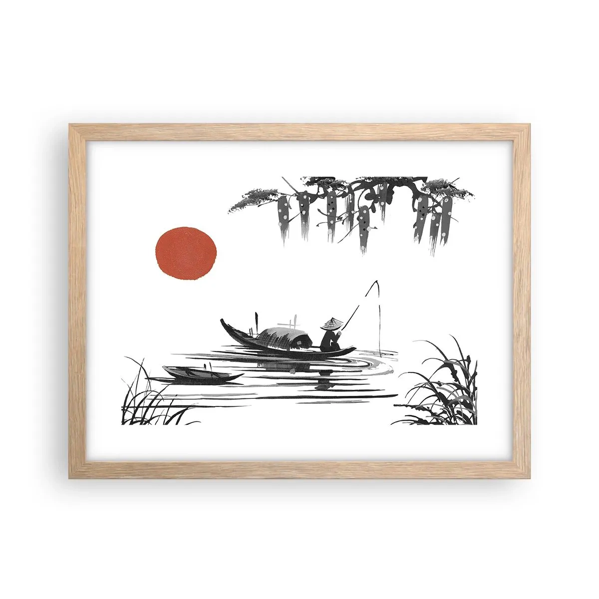 Poster in light oak frame - Asian Afternoon - 40x30 cm