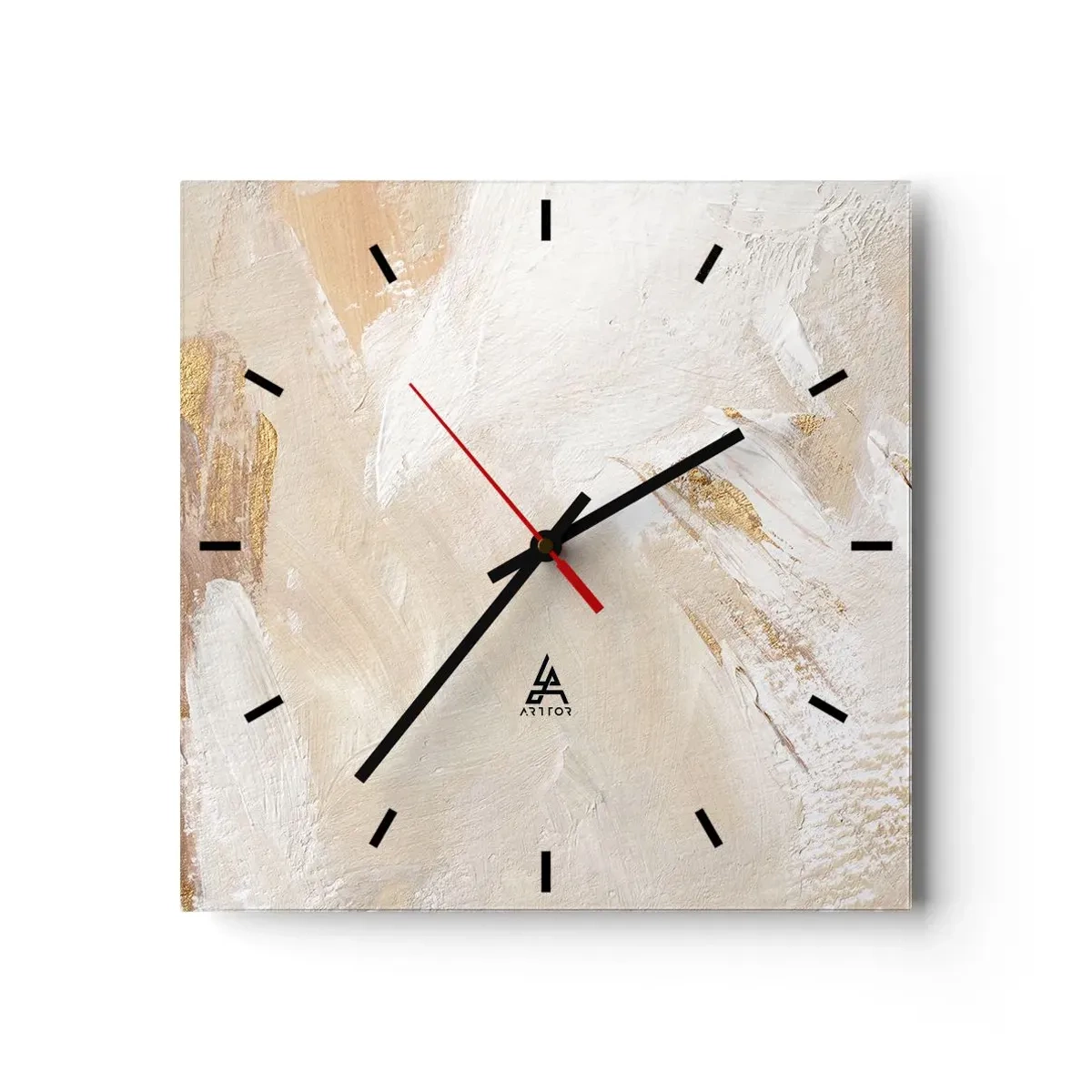 Wall clock - Clock on glass - Pastel Composition - 30x30 cm