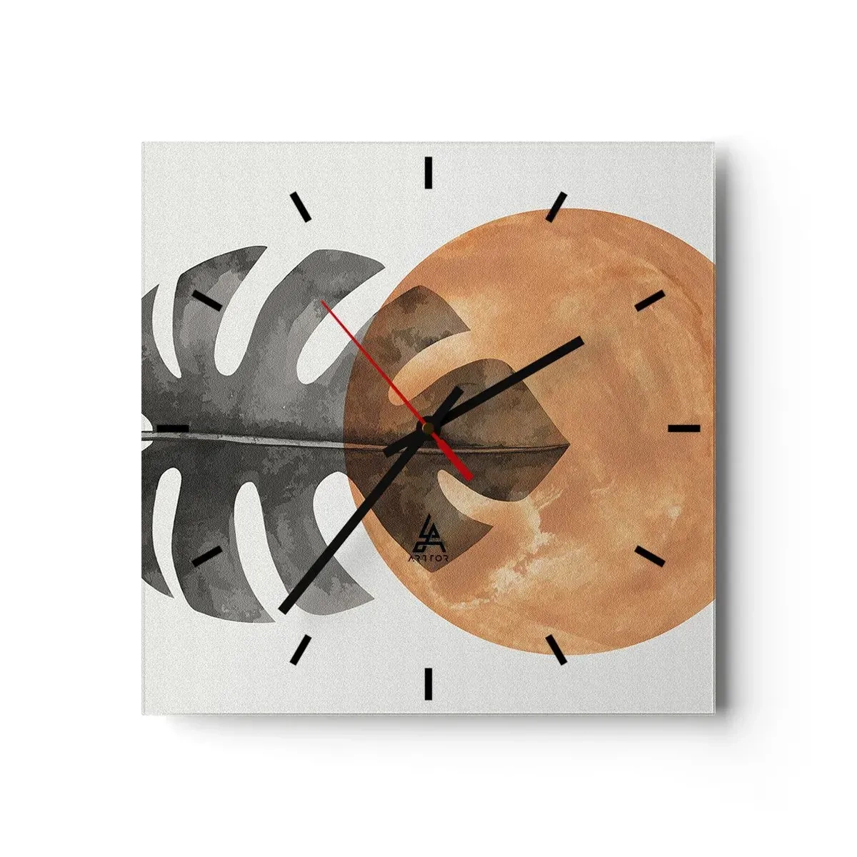 Wall clock - Clock on glass - Always the Sun - 40x40 cm