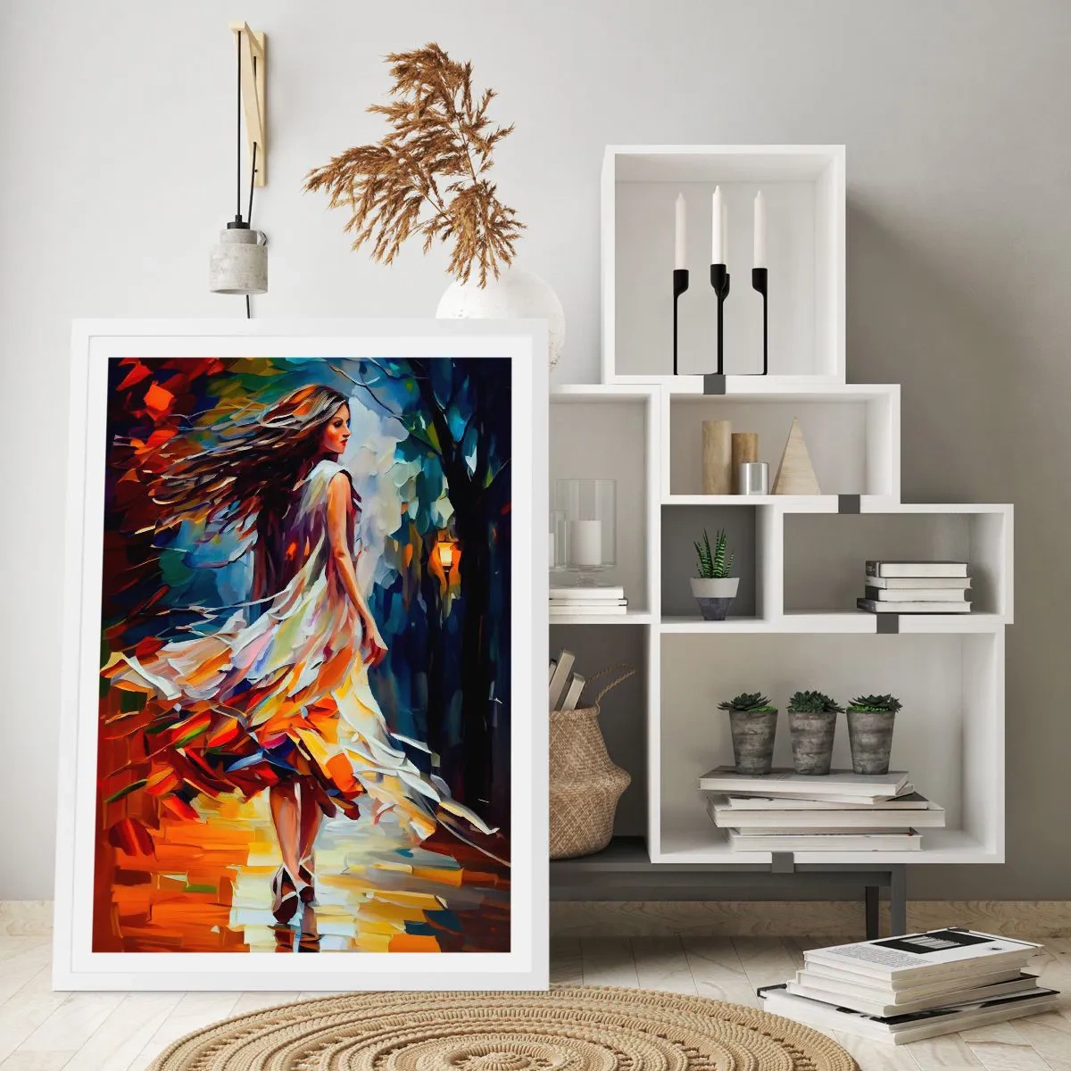 Poster in white frmae - Autumn Girl - 61x91 cm