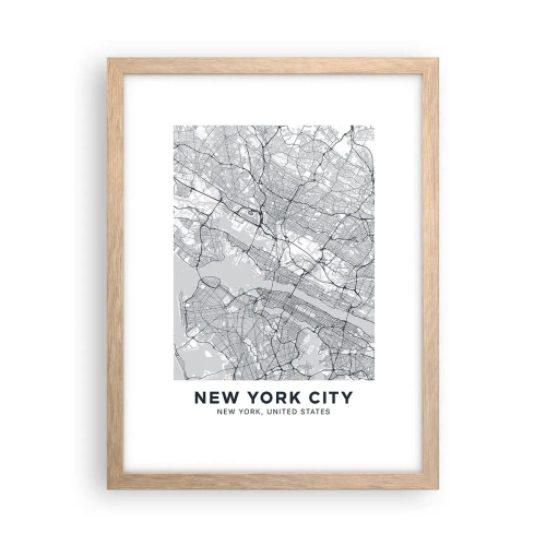 Poster in light oak frame - Anatomy of Metropolis - 30x40 cm