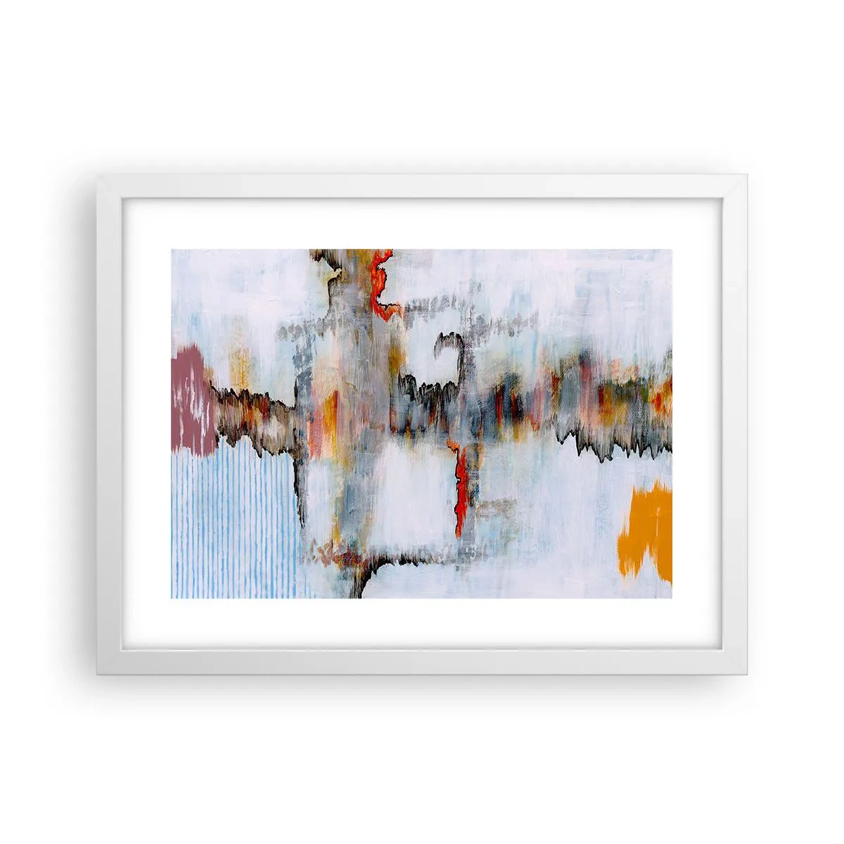 Poster in white frmae - With a Stick on Water - 40x30 cm