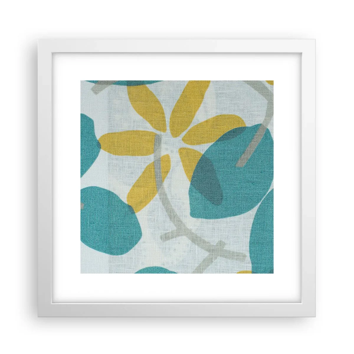 Poster in white frmae - Among Azure Leaves - 30x30 cm