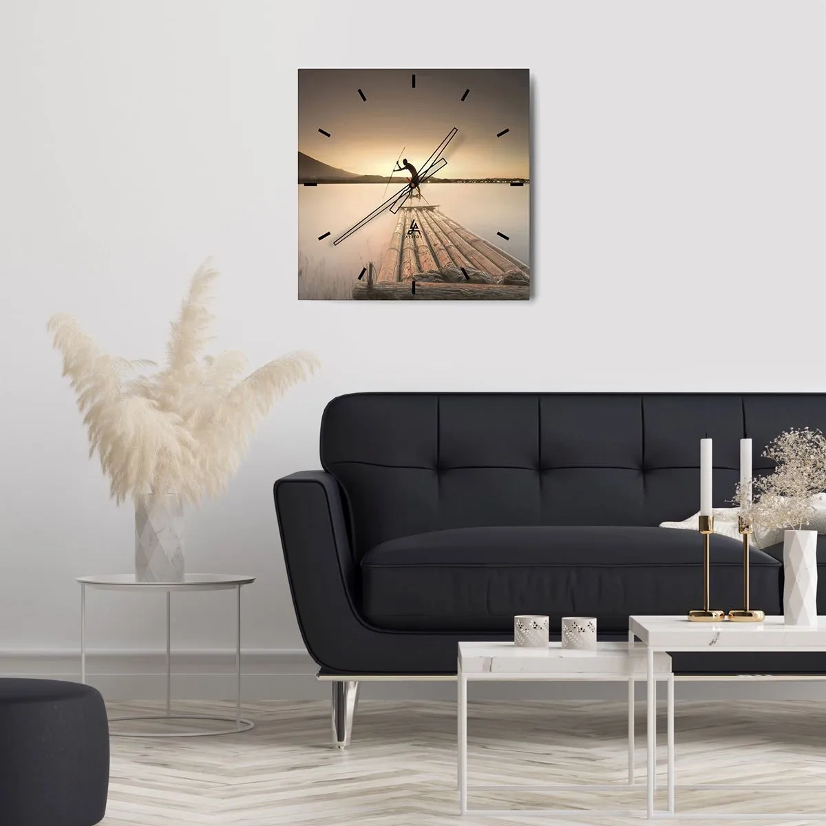 Wall clock - Clock on glass - Before Rest - 30x30 cm