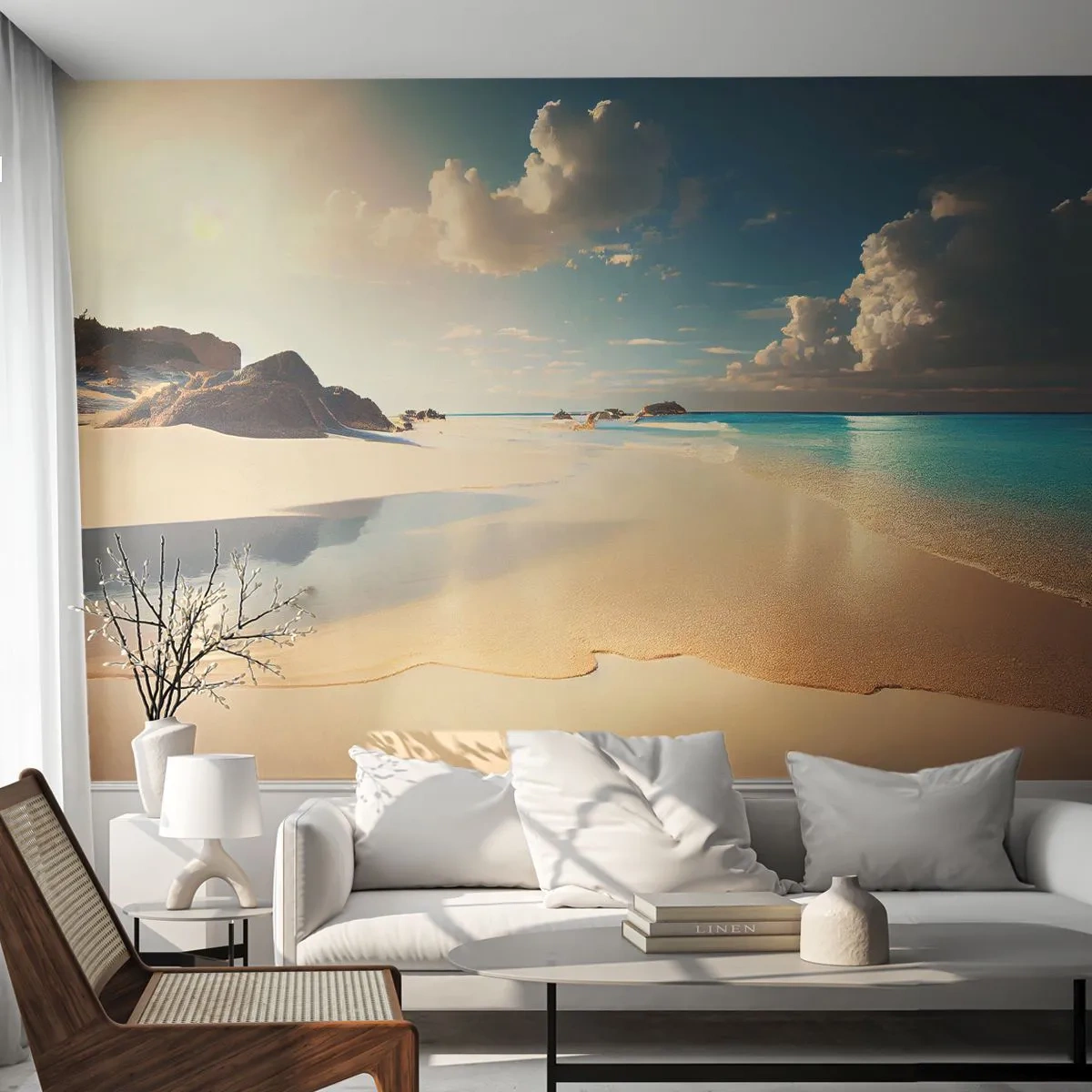 Photo Wallpaper Standard Eco - Dream Day - Wild beach, Ocean, Edge - 500x350 cm