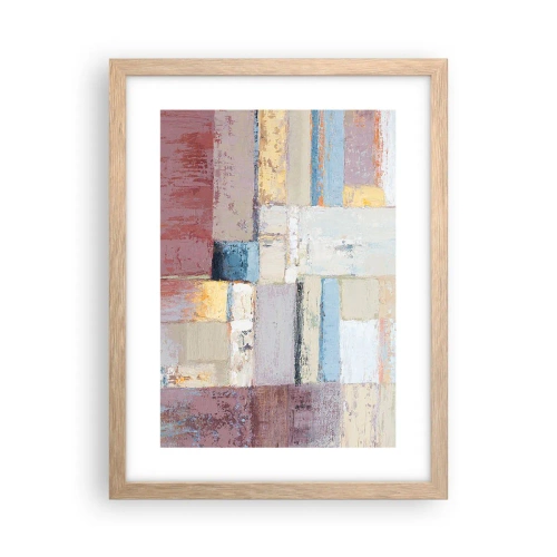 Poster in light oak frame - Calm of Geometry - 30x40 cm