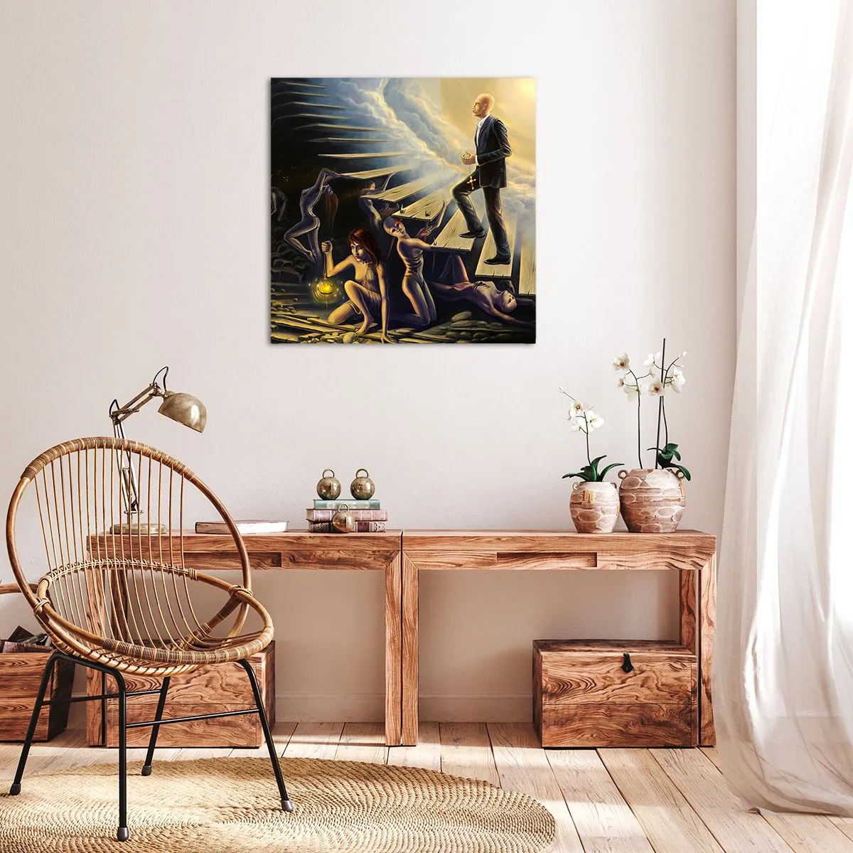 Canvas picture - A Dantesque Journey towards the Light - 40x40 cm