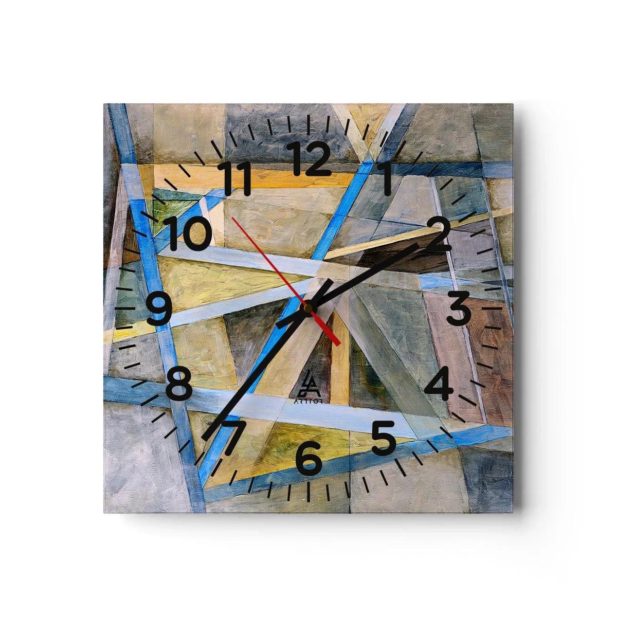 Wall clock - Clock on glass - Straight Or Slanted? - 40x40 cm