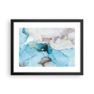 Poster in black frame - Study in Grey and  Turquoise Encounter - 40x30 cm