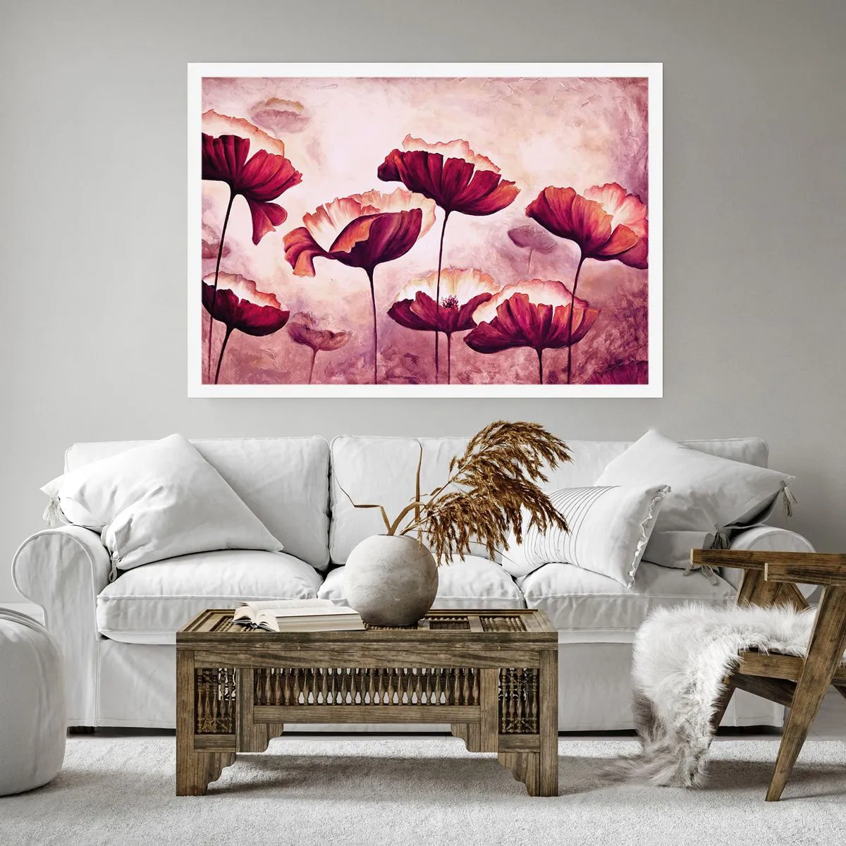 Poster - Red and White Flake - 91x61 cm