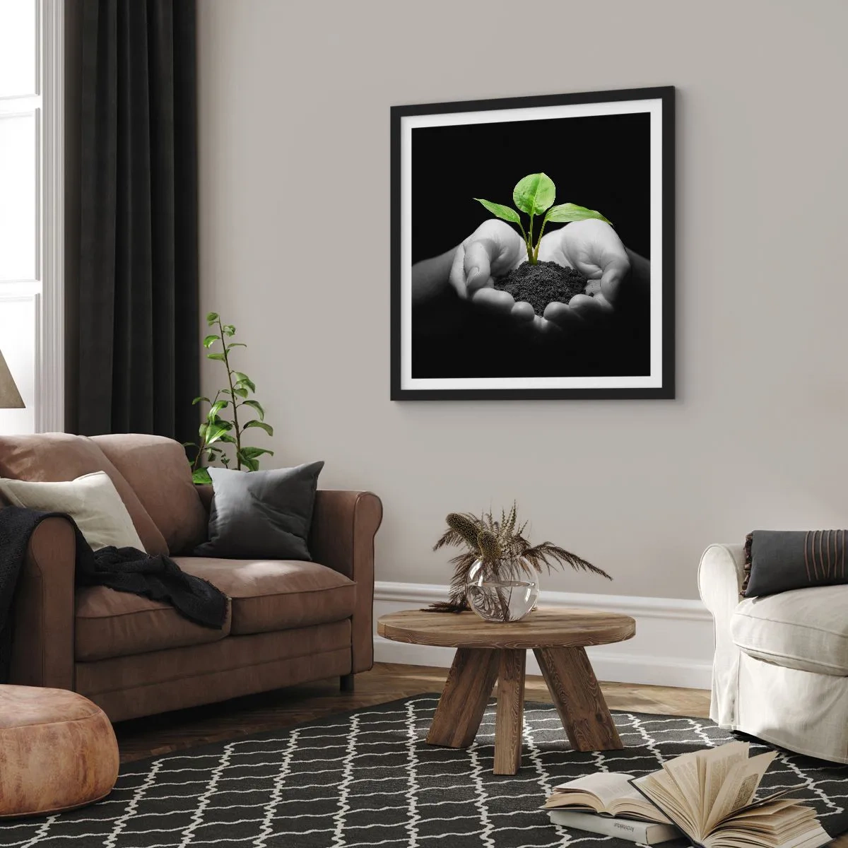 Poster in black frame - I Love Nature, I Protect It - 40x40 cm