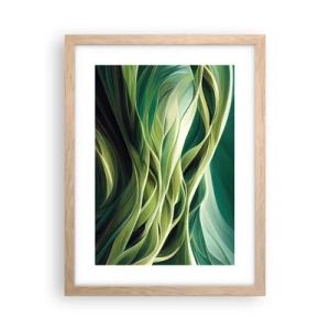 Poster in light oak frame - Abstract Playing Green - 30x40 cm