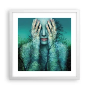 Poster in white frmae - Submerged in Blue - 40x40 cm
