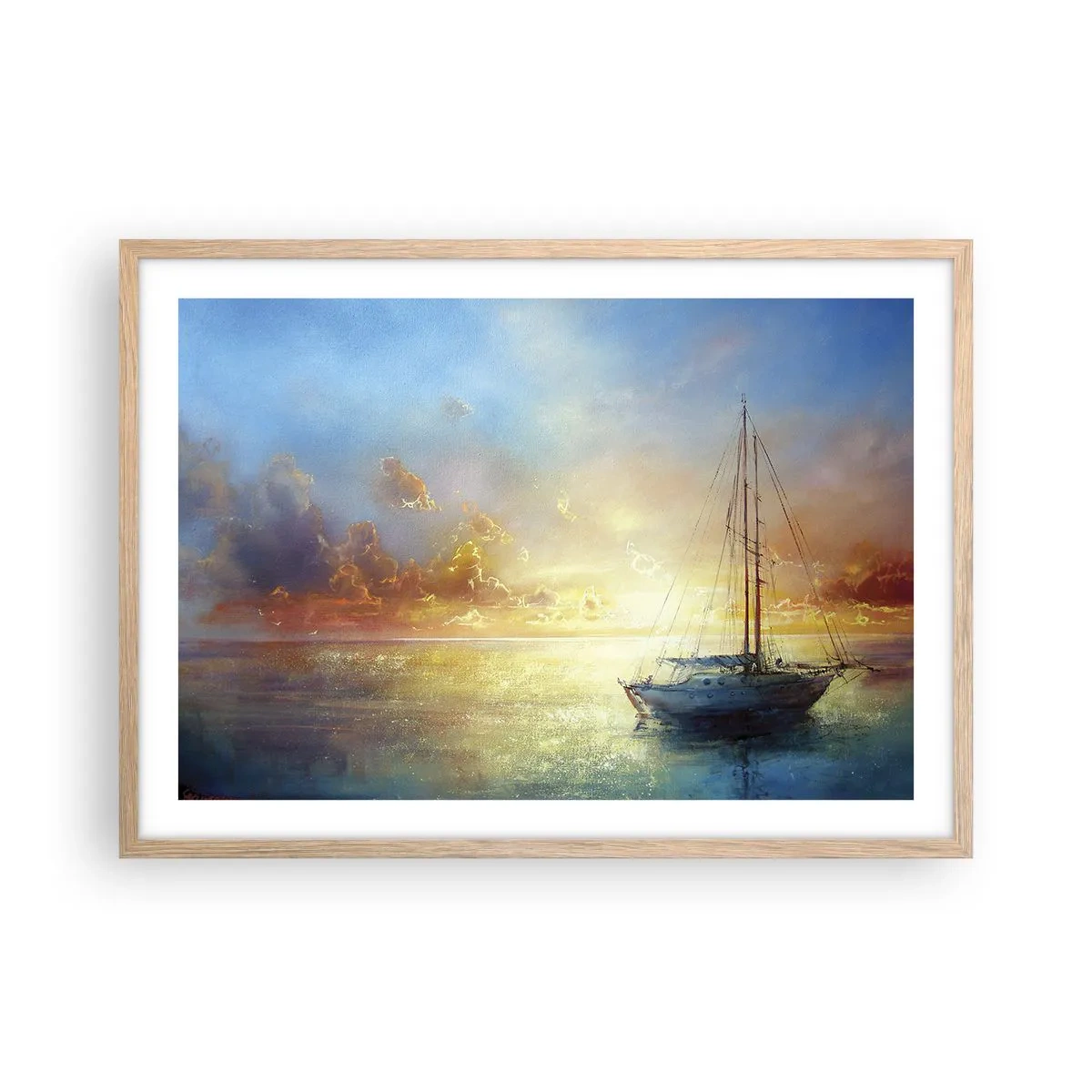 Poster in light oak frame - In a Golden Bay - 70x50 cm