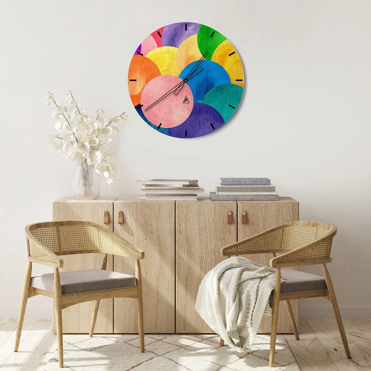 Wall clock - Clock on glass - Primordial Fullness of Life - 40x40 cm