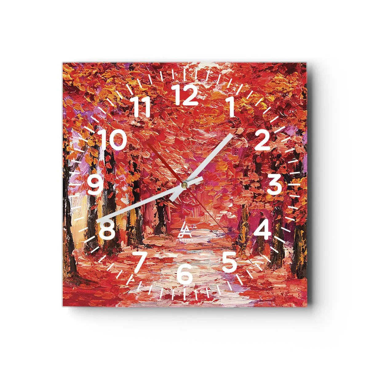 Wall clock - Clock on glass - Autumnal Impression - 30x30 cm
