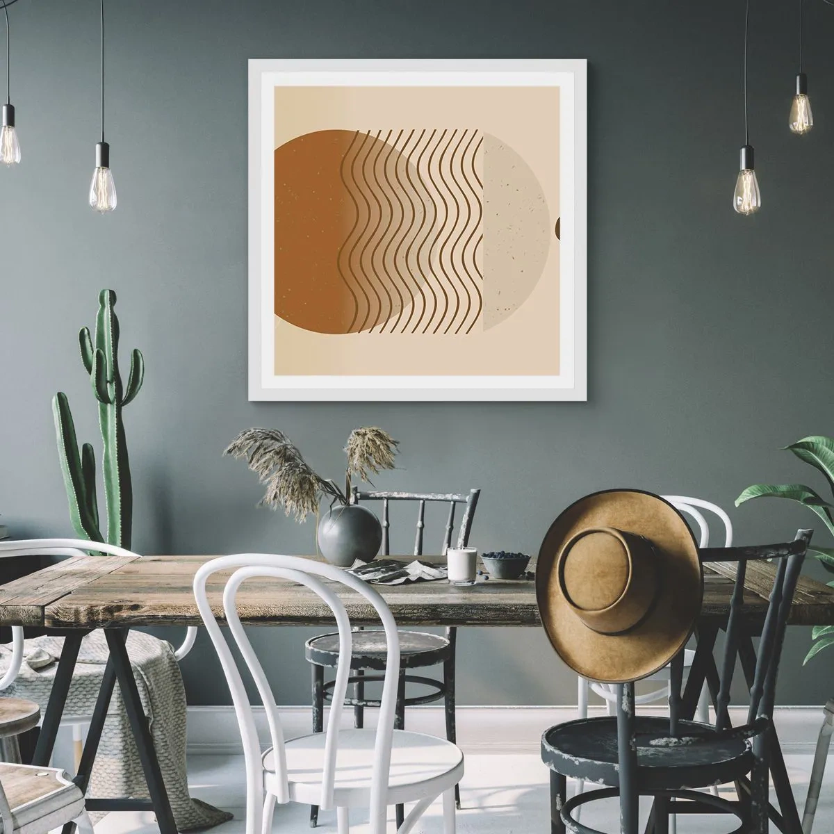 Poster in white frmae - About the Origin of Geometrical Figures - 30x30 cm