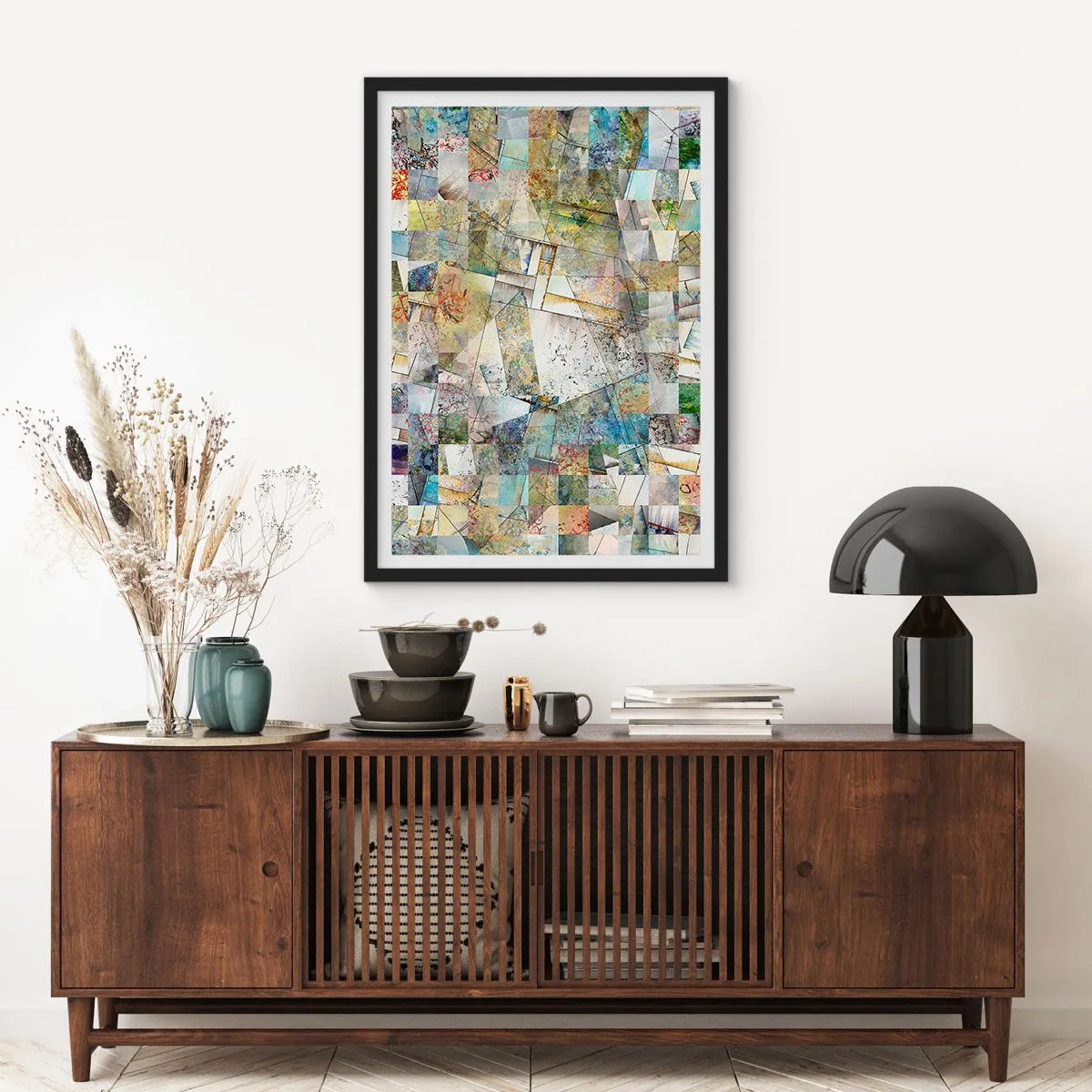Poster in black frame - Geometric Reshuffling - 70x100 cm