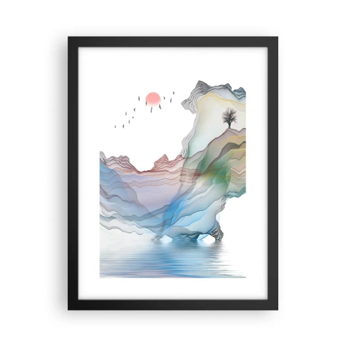 Poster in black frame - Towards Crystal Mountains - 30x40 cm